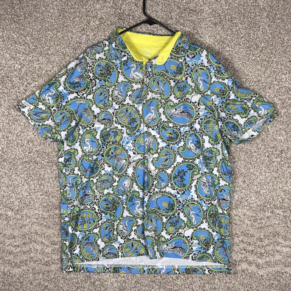 Good Good Golf Polo Mens XL Performance All Over Print Short Sleeve Paisley